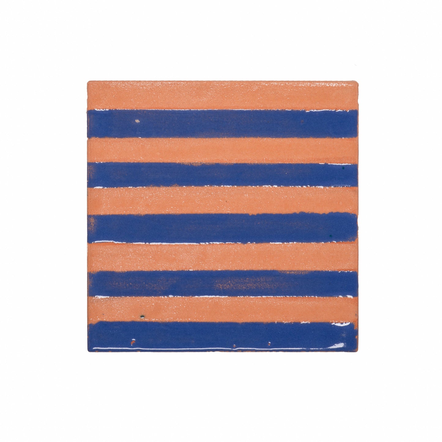 Italian Hand Painted Navy Stripe Tile