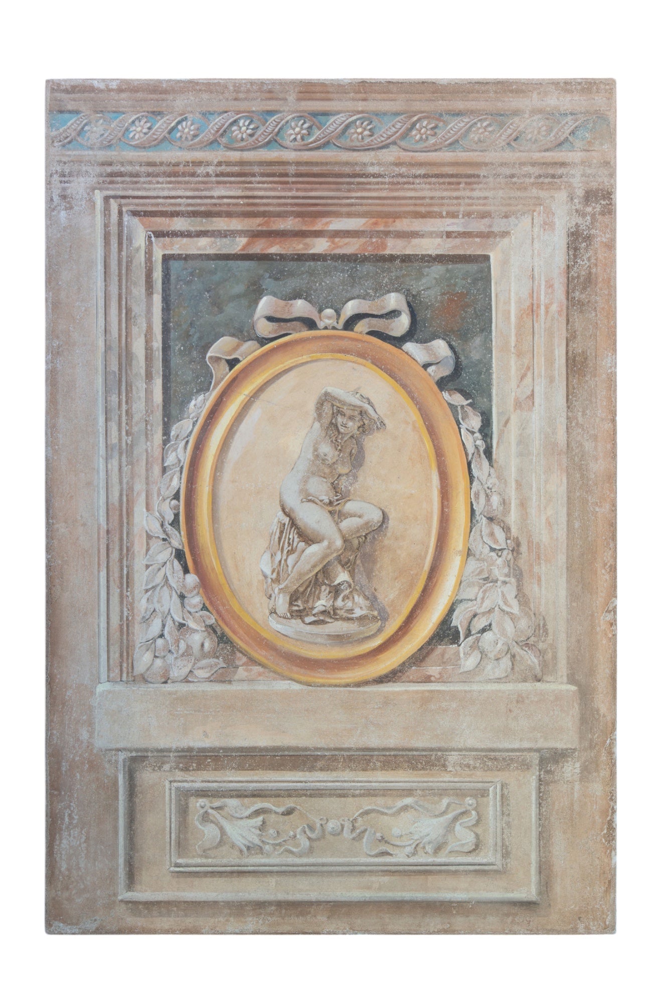 Woman and Medallion Italian Fresco
