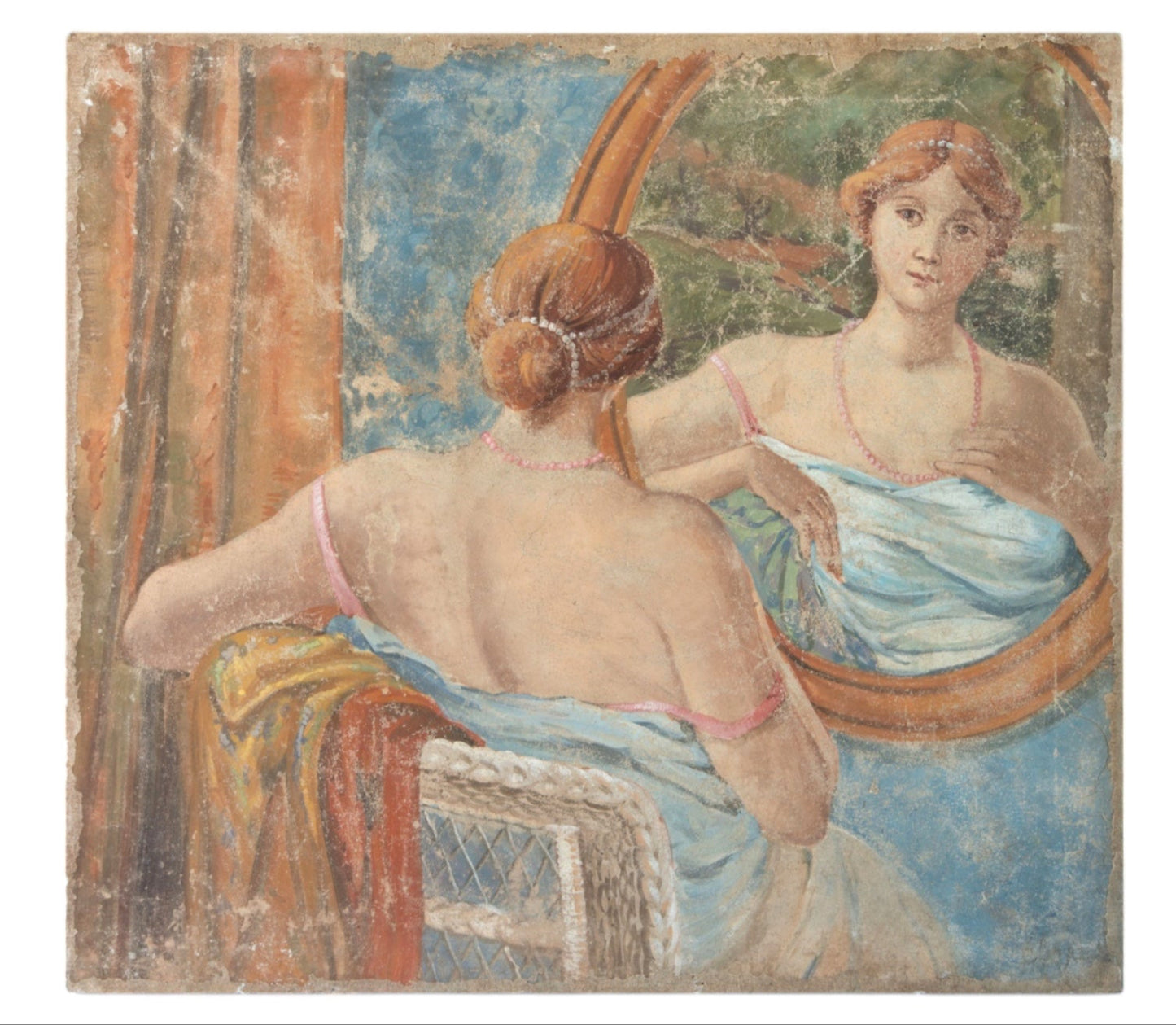Contemplation at the Looking Glass Italian Fresco
