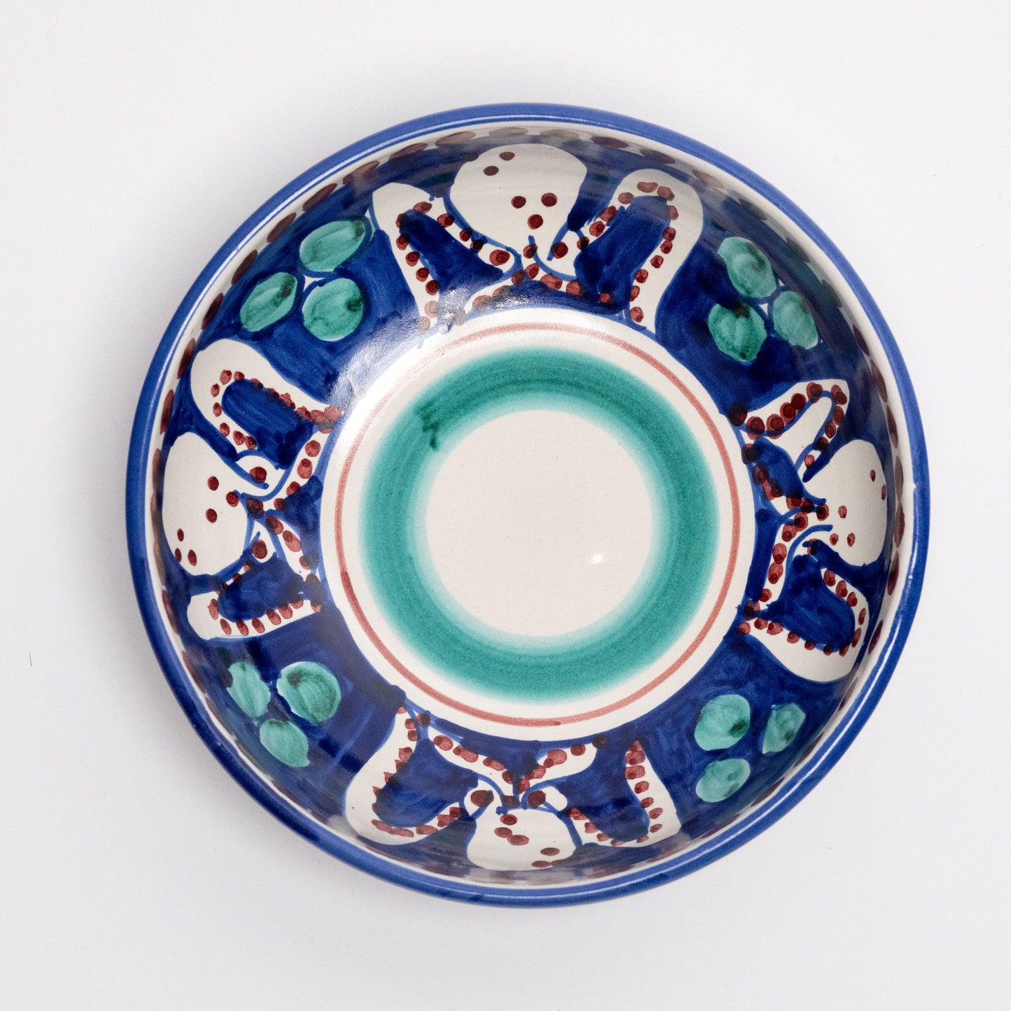 Italian Hand Painted Terracotta Octopus Bowl