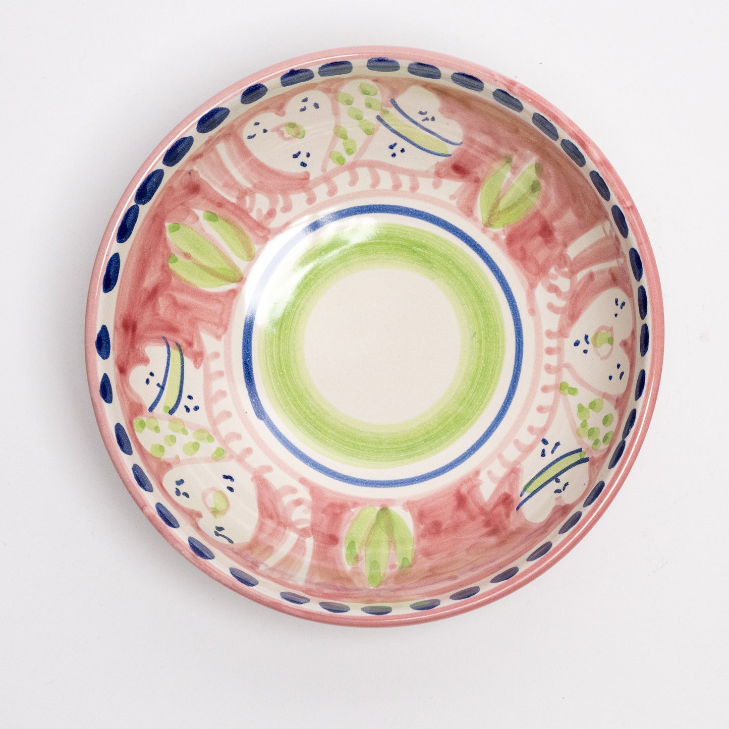 Italian Hand Painted Terracotta Butterfly Bowl