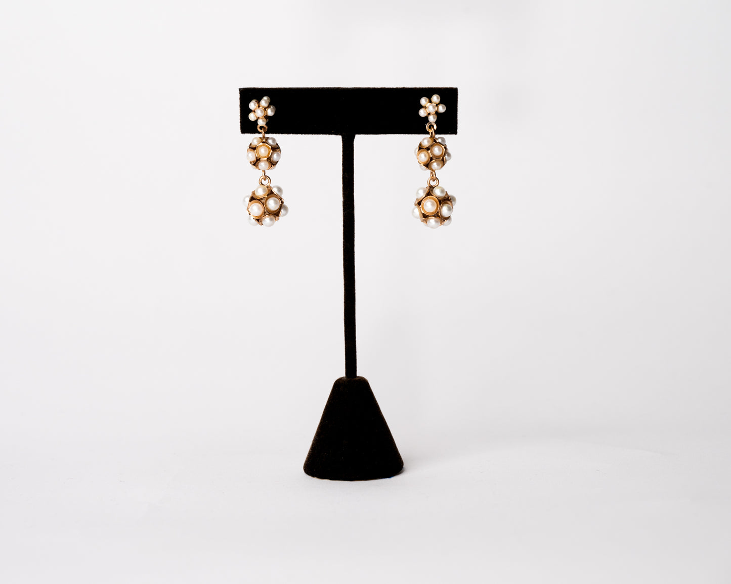 Italian Artisan Gold Star Burst Tripples Earrings