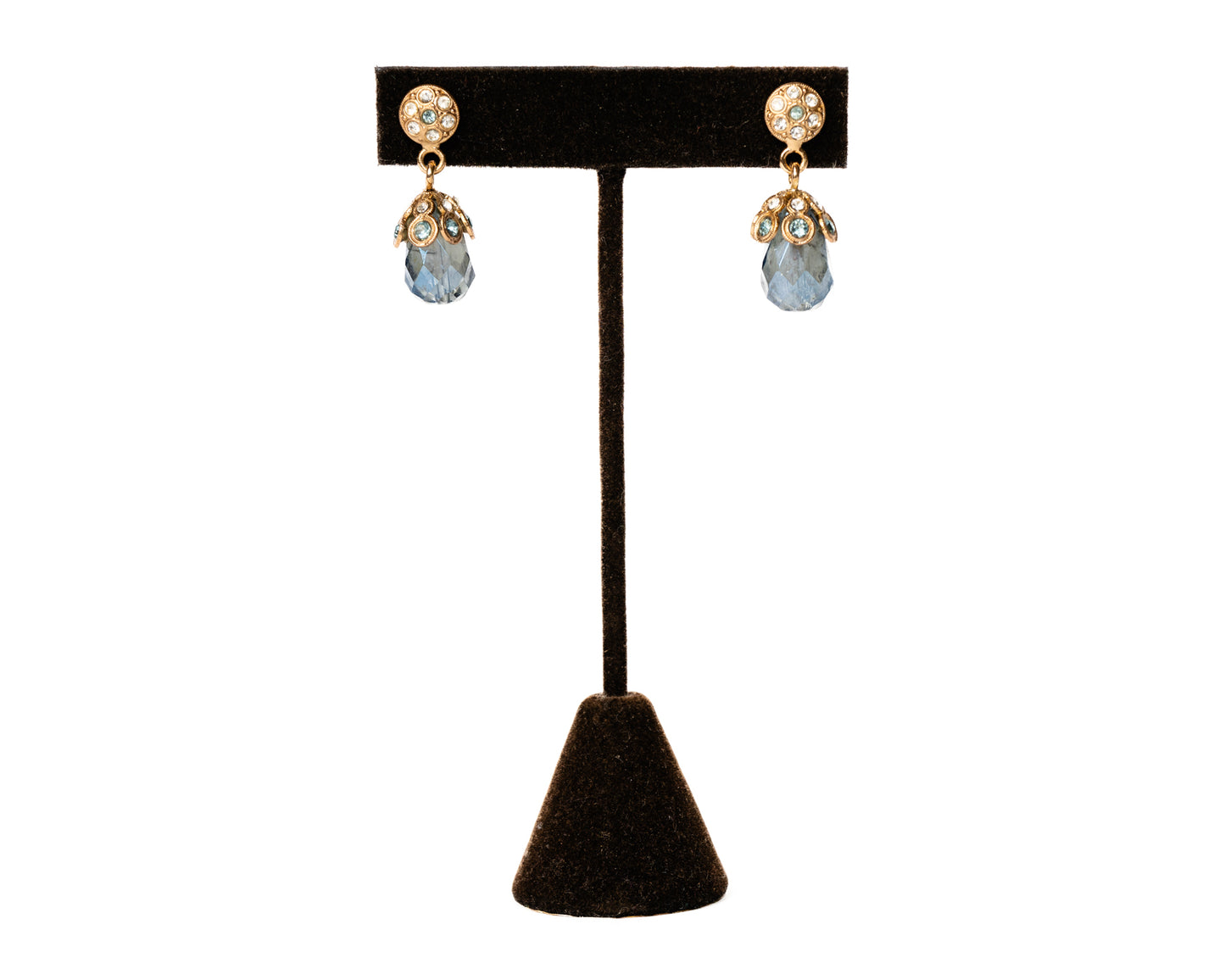 Italian Artisan Gold Potion Blue Earrings