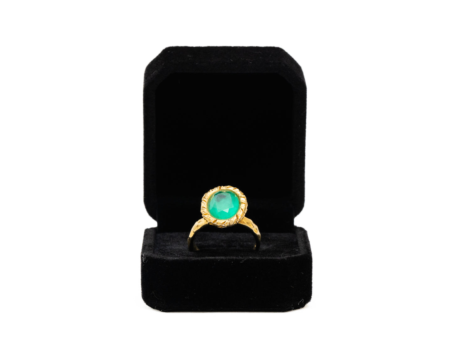 Italian Artisan Gold Ischia Green Ring