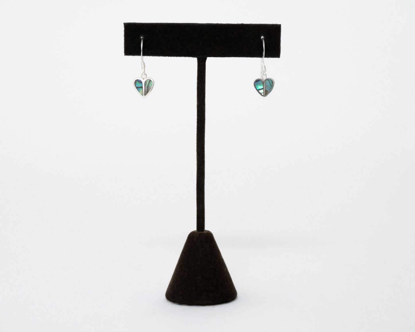 Sterling Silver Abalone Heart Earrings