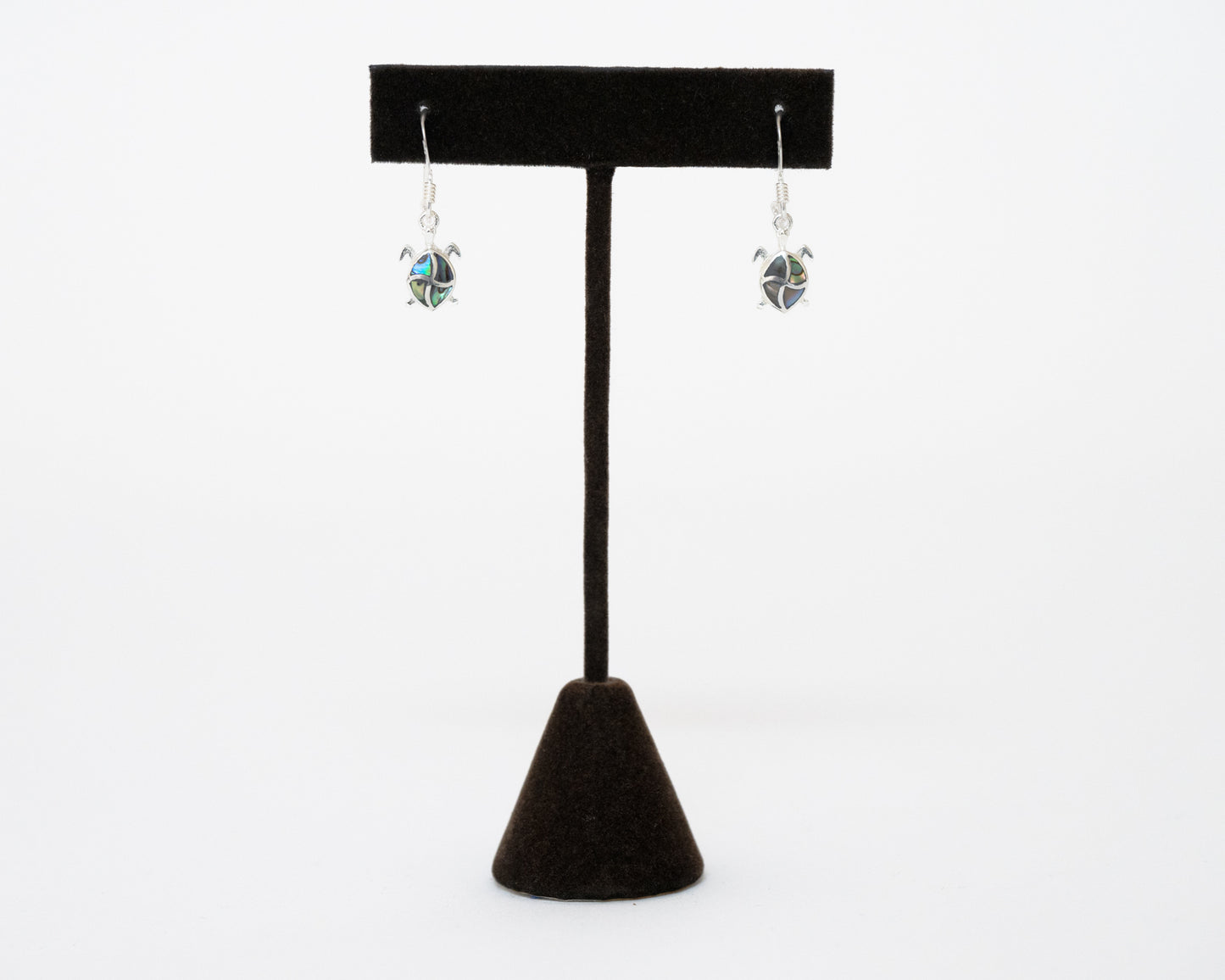 Sterling Silver Abalone Turtle Earrings