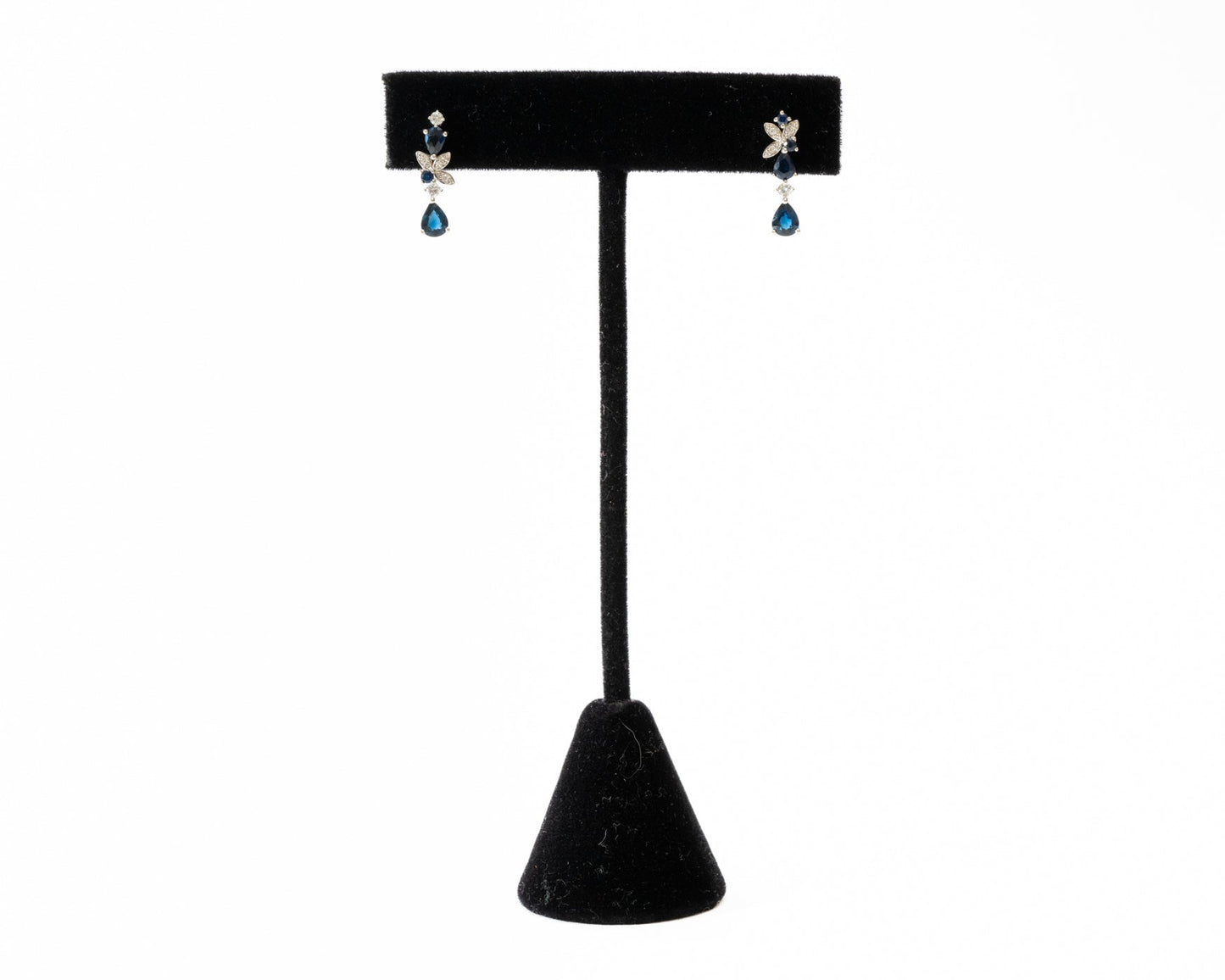 Sapphire Flower Drop Earrings