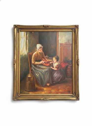 Domestic Interior Mother & Child Painting