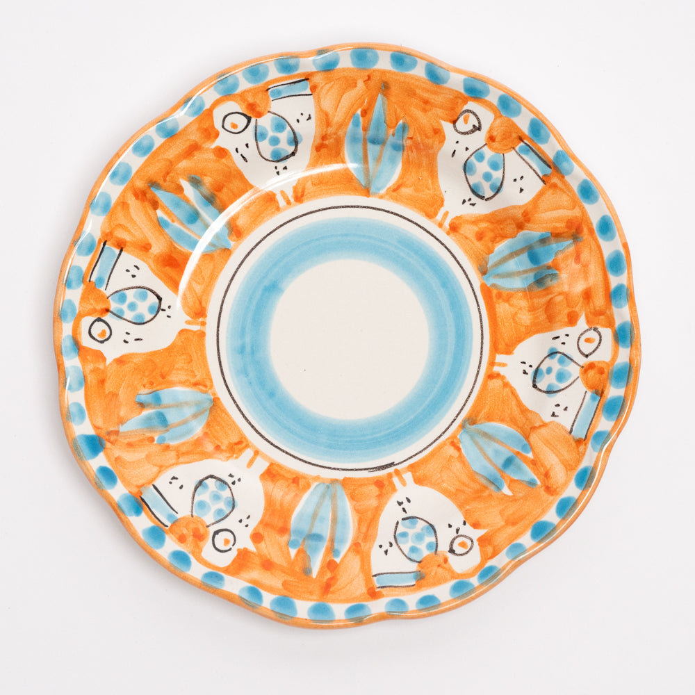 Italian Hand Painted Terracotta Chicken Plate