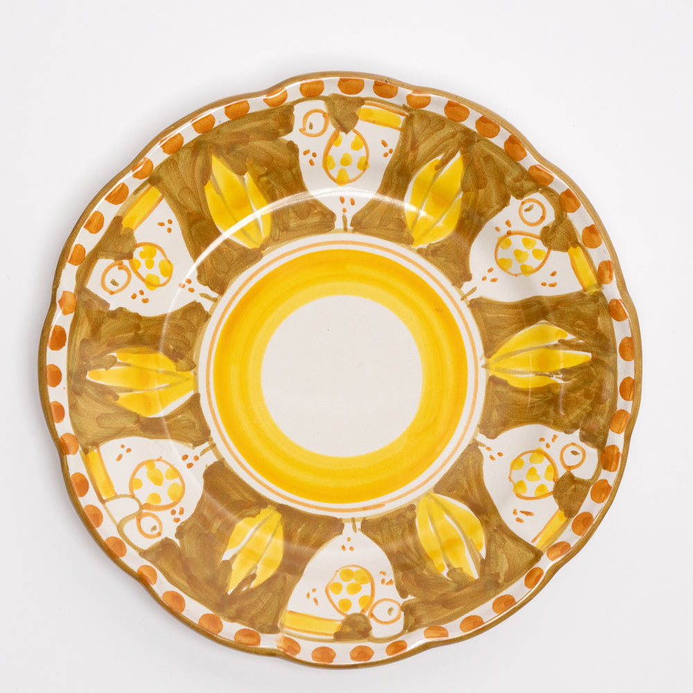 Italian Hand Painted Terracotta Chicken Plate