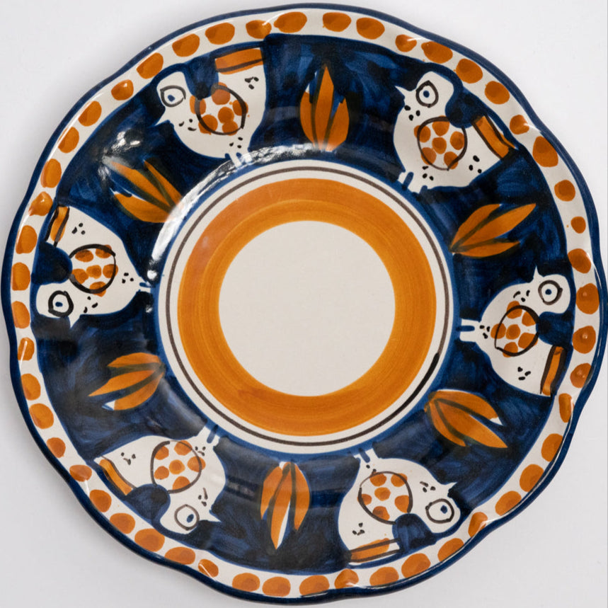 Chicken Plate Dark Orange & Dark Blue