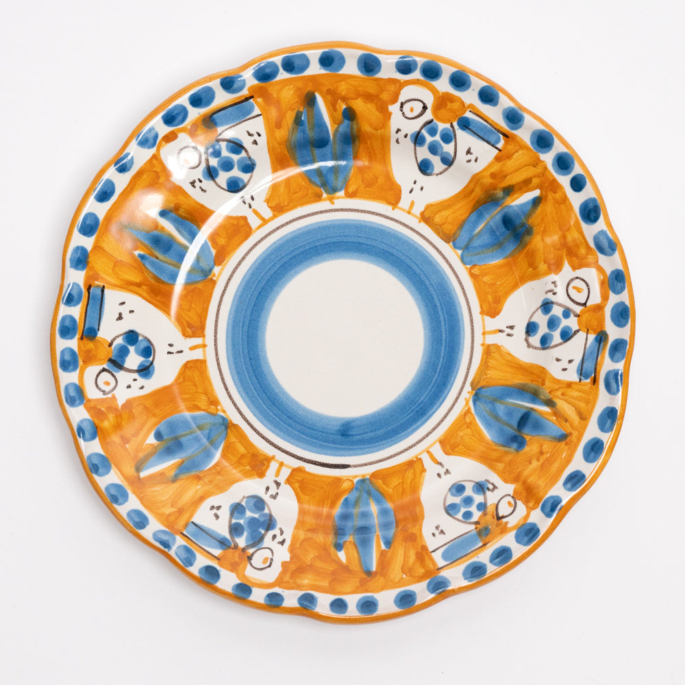 Italian Hand Painted Terracotta Chicken Plate