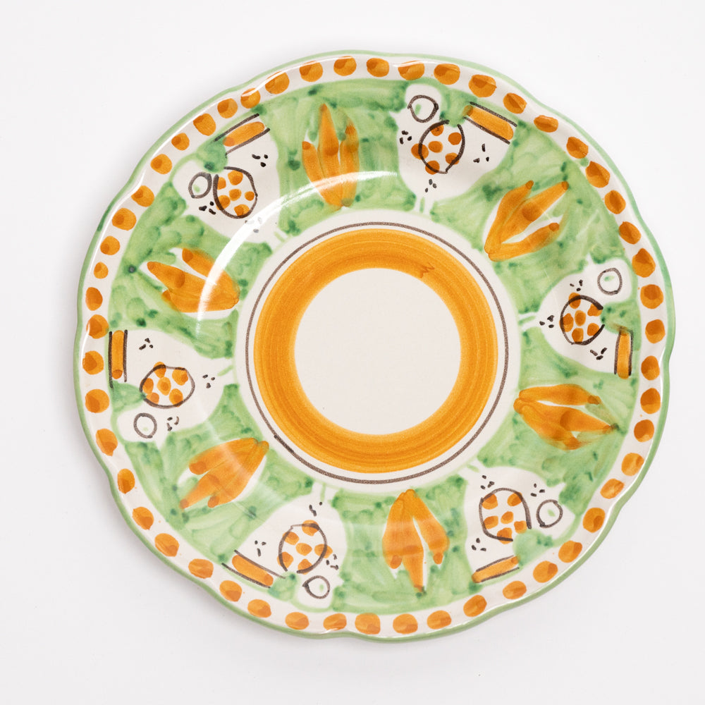 Italian Hand Painted Terracotta Chicken Plate
