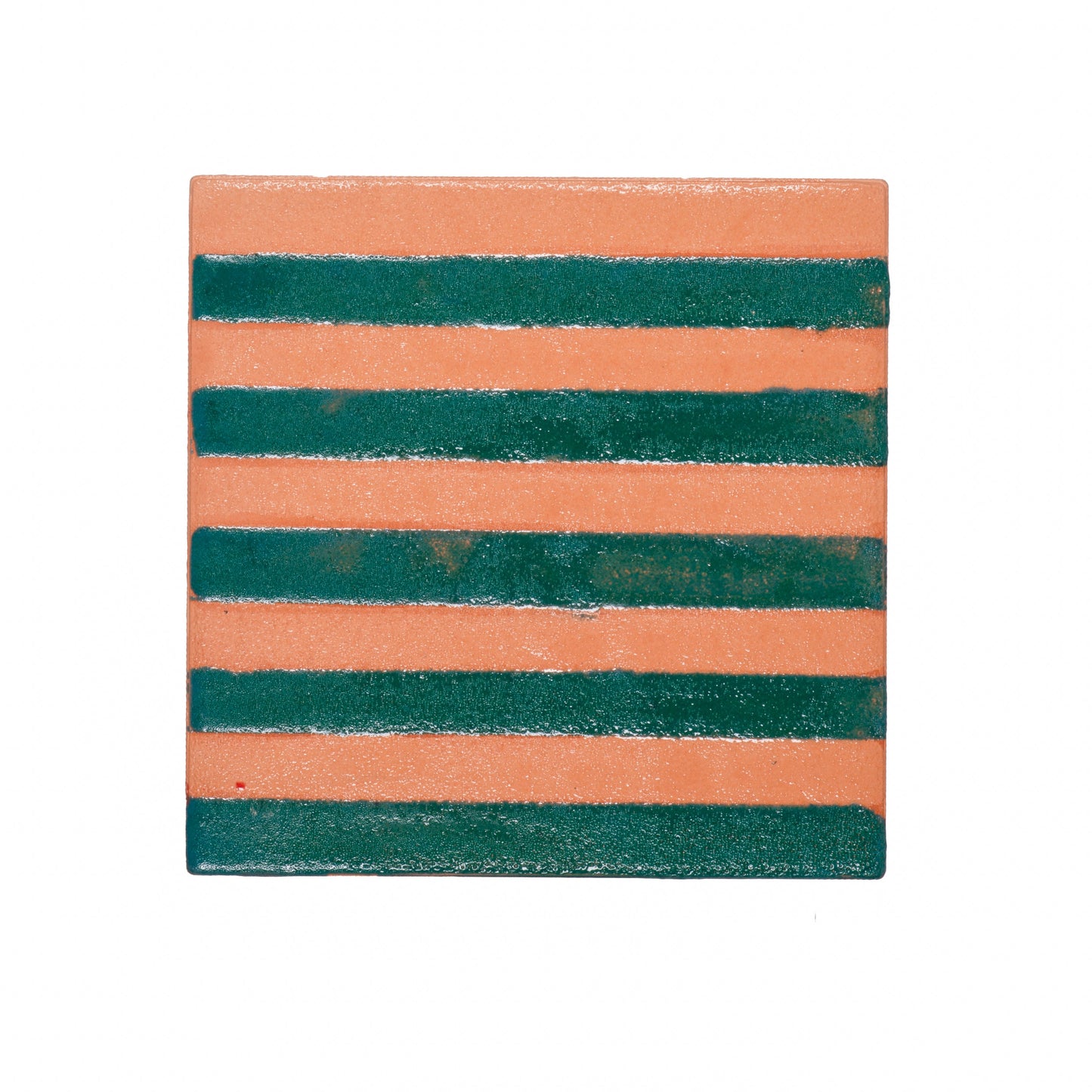 Italian Hand Painted Terracotta Stripe Tile