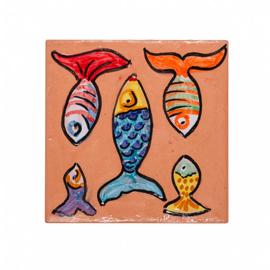Italian Hand Painted Fish School Tile