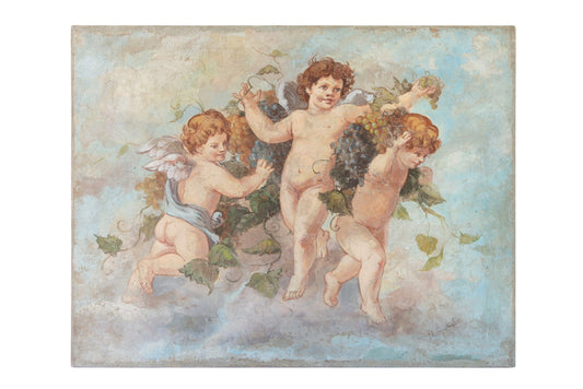 Tuscan Cherubs of the Vine Italian Fresco