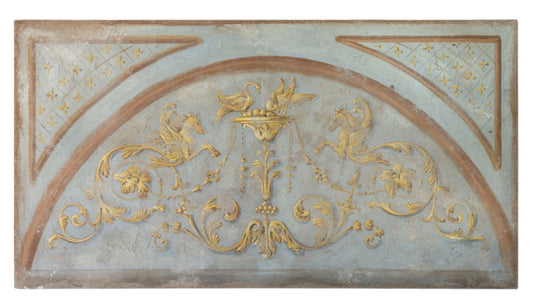 Lunette with Gilded Horses Italian Fresco