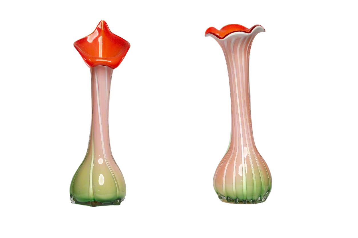 Murano Glass Orange Bloom Vase