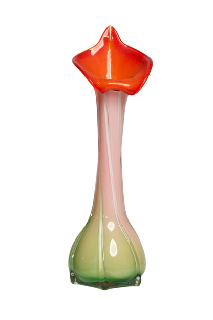 Murano Glass Orange Bloom Vase