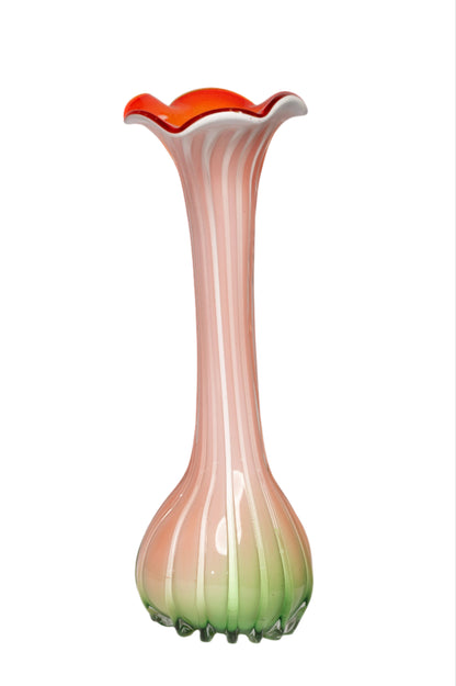 Murano Glass Orange Bloom Vase