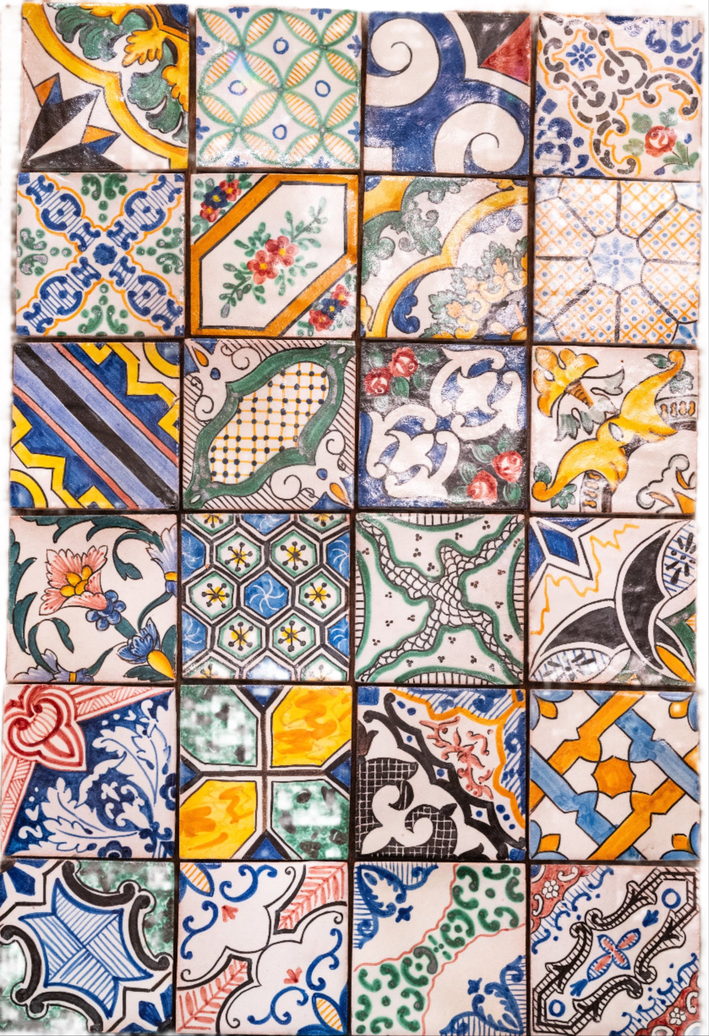 Wholesale Hand-painted Italian Tiles Kaleidoscope Collection