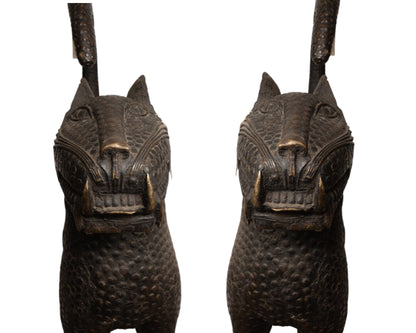 Benin Bronze Leopard Pair 1
