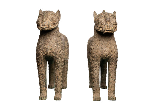 Benin Bronze Leopard Pair 2