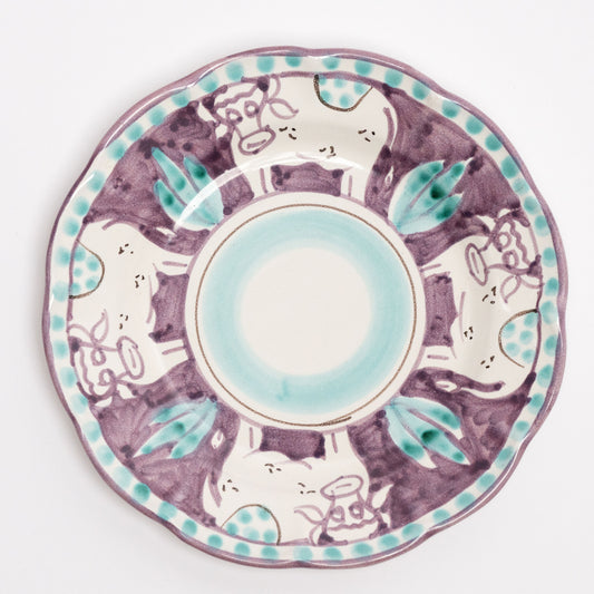Italian Hand Painted Terracotta Cow Plate