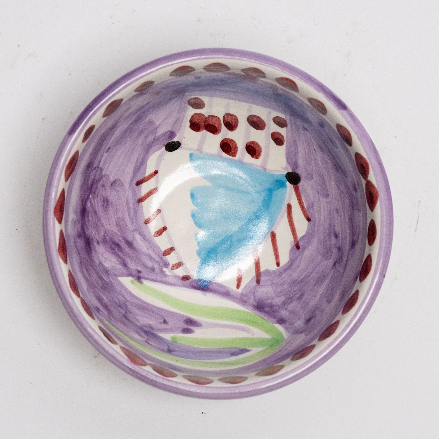 Italian Hand Painted Terracotta Squid Bowl