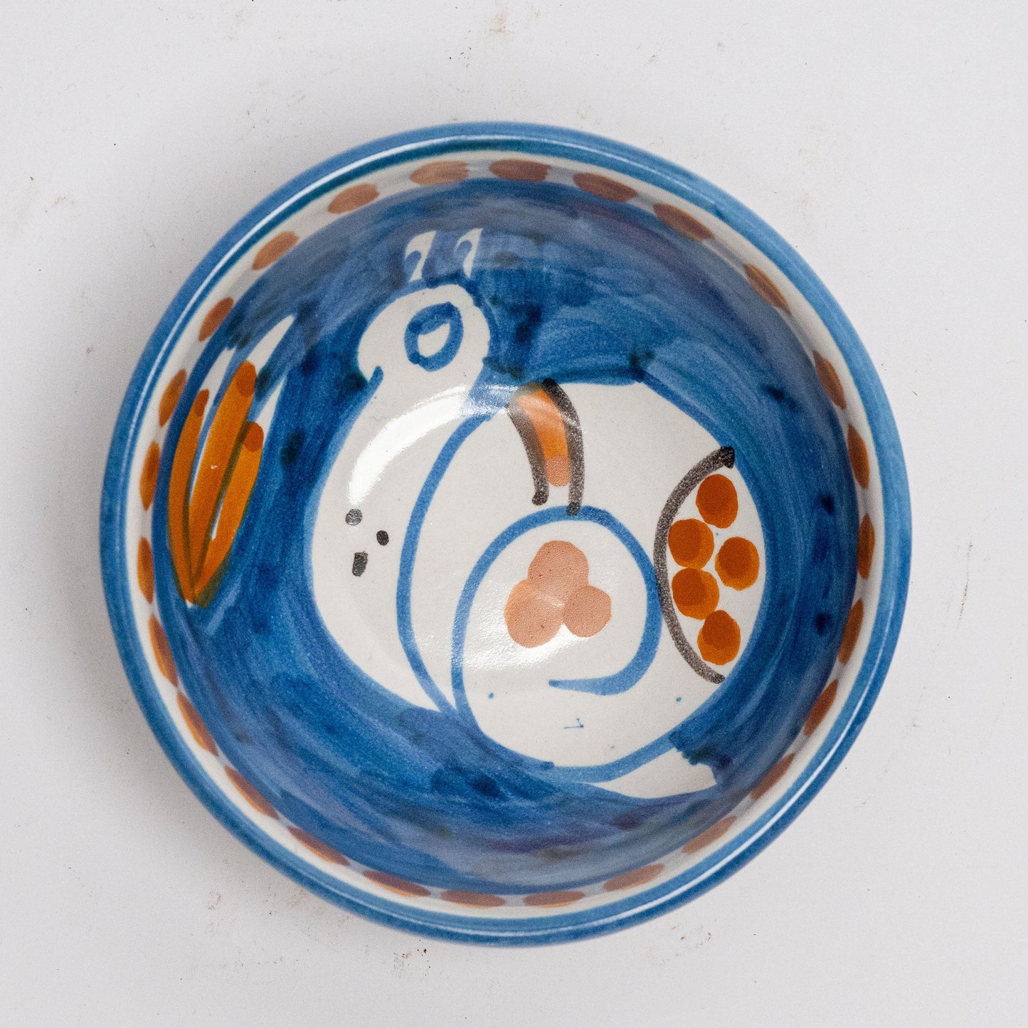 Italian Hand Painted Terracotta Snail Bowl