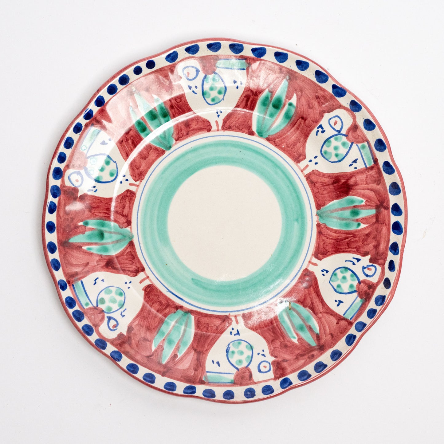 Italian Hand Painted Terracotta Chicken Plate