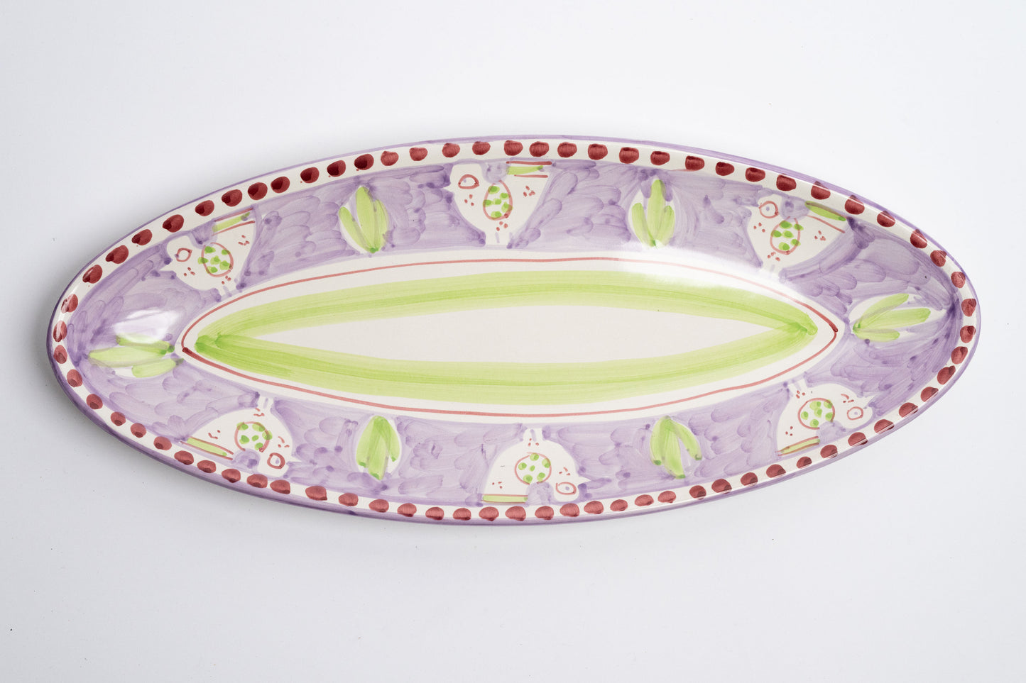 Italian Hand Painted Terracotta Chicken Platter