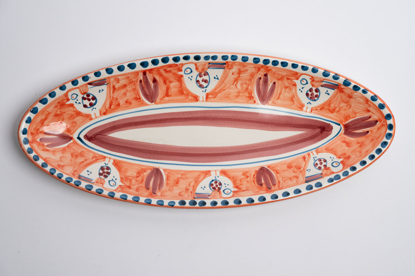 Italian Hand Painted Terracotta Chicken Platter