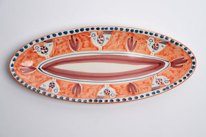 Italian Hand Painted Terracotta Chicken Platter