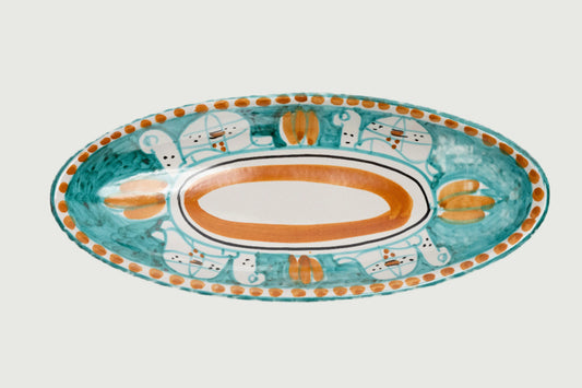 Italian Hand Painted Terracotta Turtle Platter