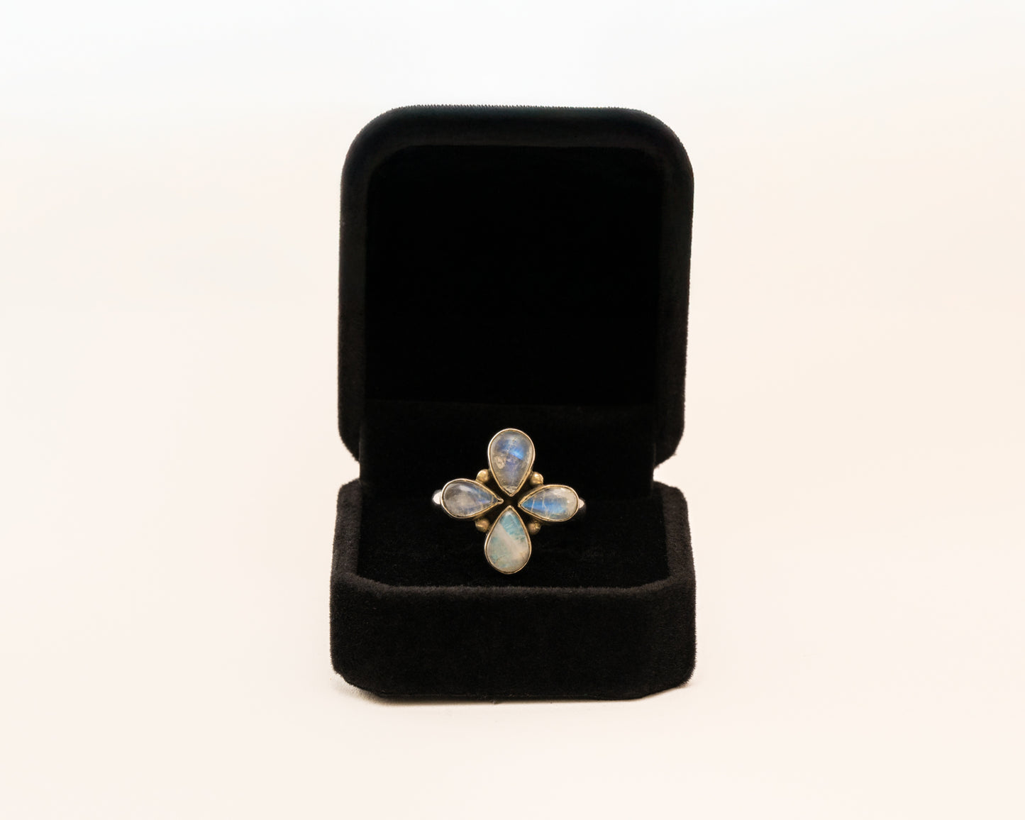 Sterling Silver Moonstone Celestial Bloom Ring