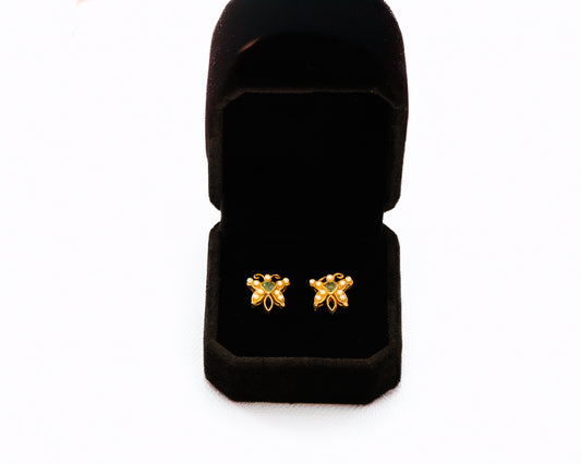 Italian Artisan Gold Dainty Dragonfly Earrings