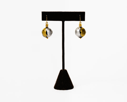 Murano Glass Sun and Moon Earrings
