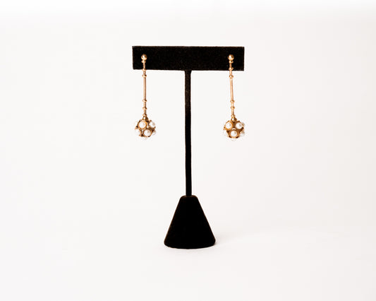 Italian Artisan Gold Star Burst Drop Earrings