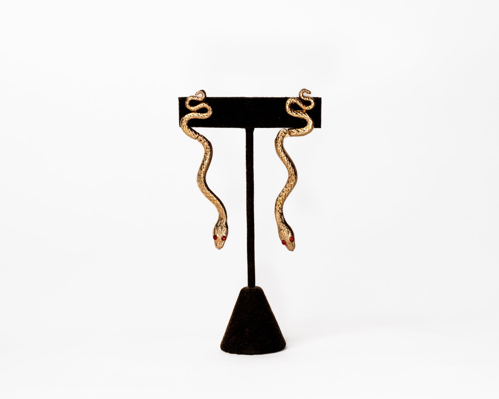 Gold Serpent Drop Earrings