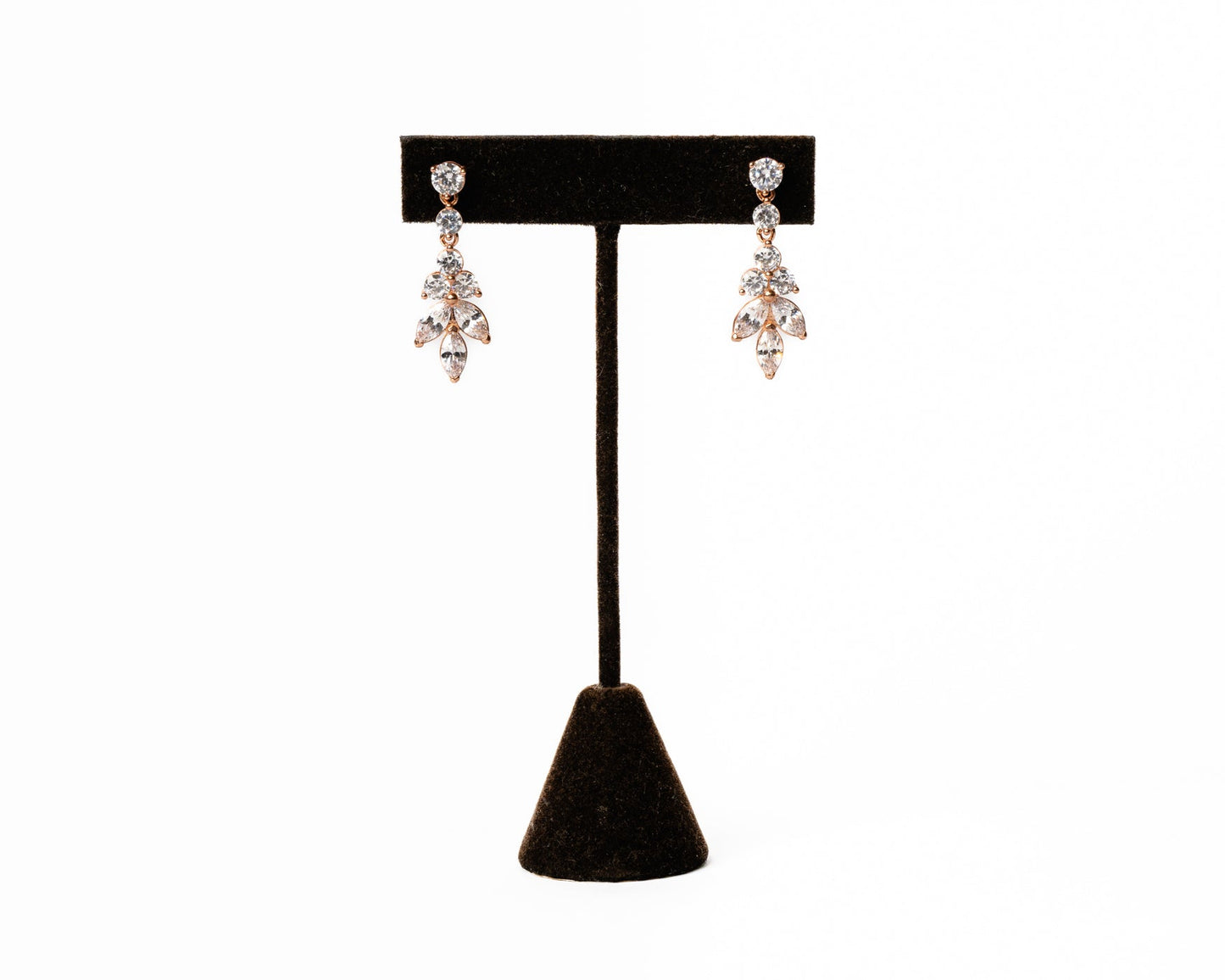 Crystal Leaf Drop Earrings