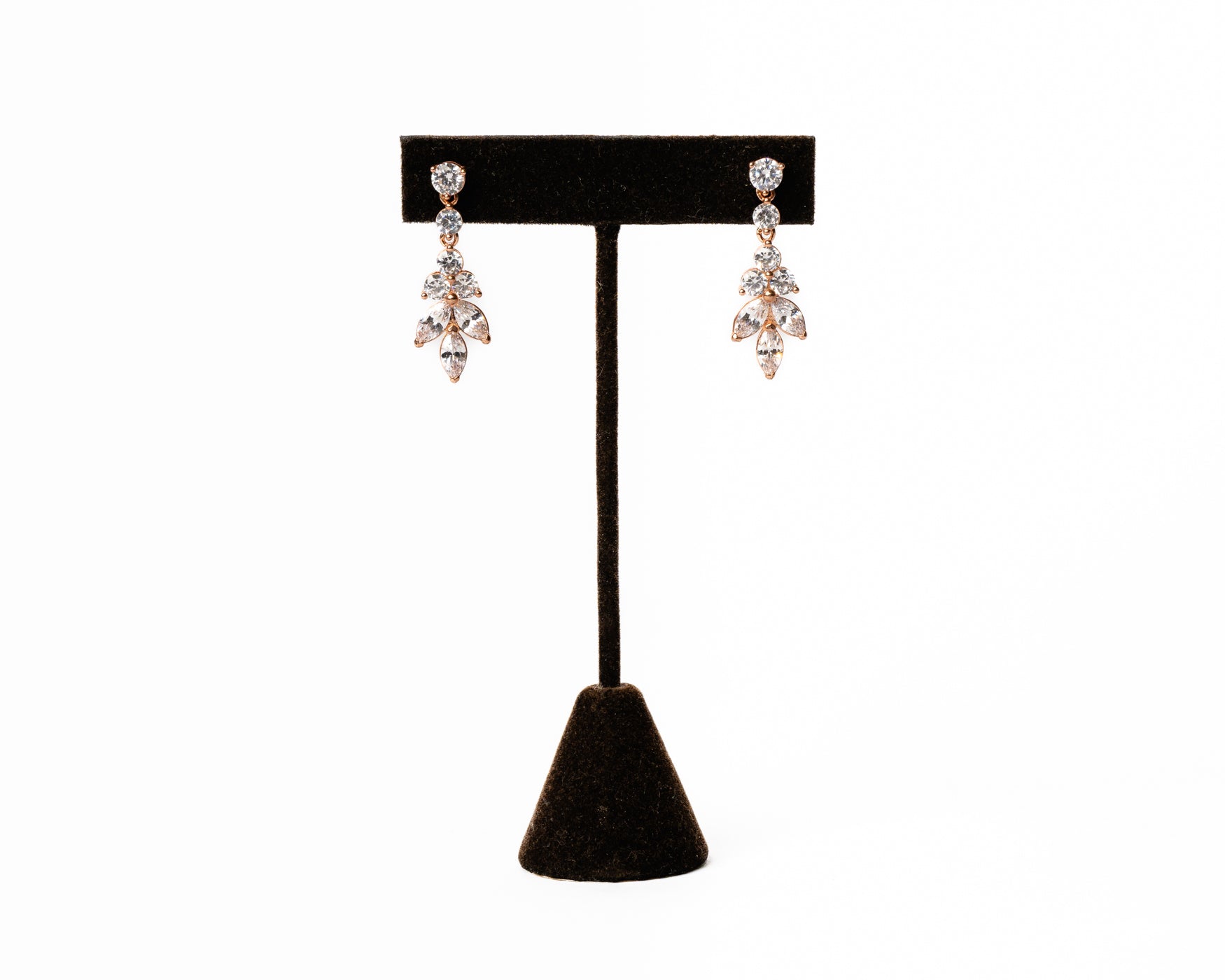 Crystal Leaf Drop Earrings