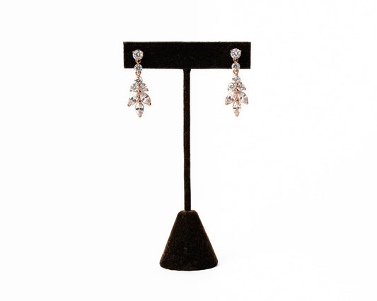 Crystal Leaf Drop Earrings