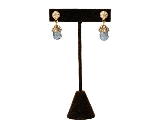 Italian Artisan Gold Potion Blue Earrings