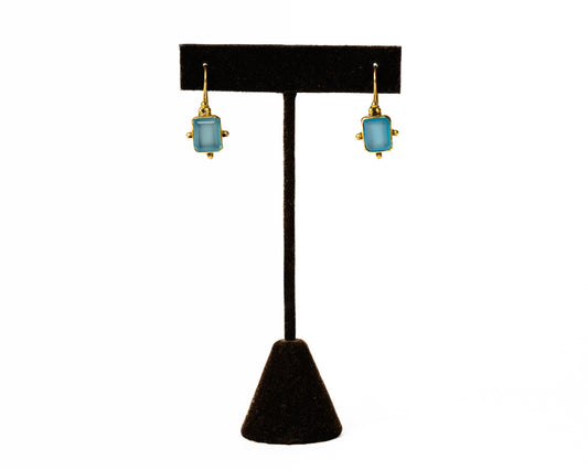 Italian Artisan Gold Egyptian Blue Earrings