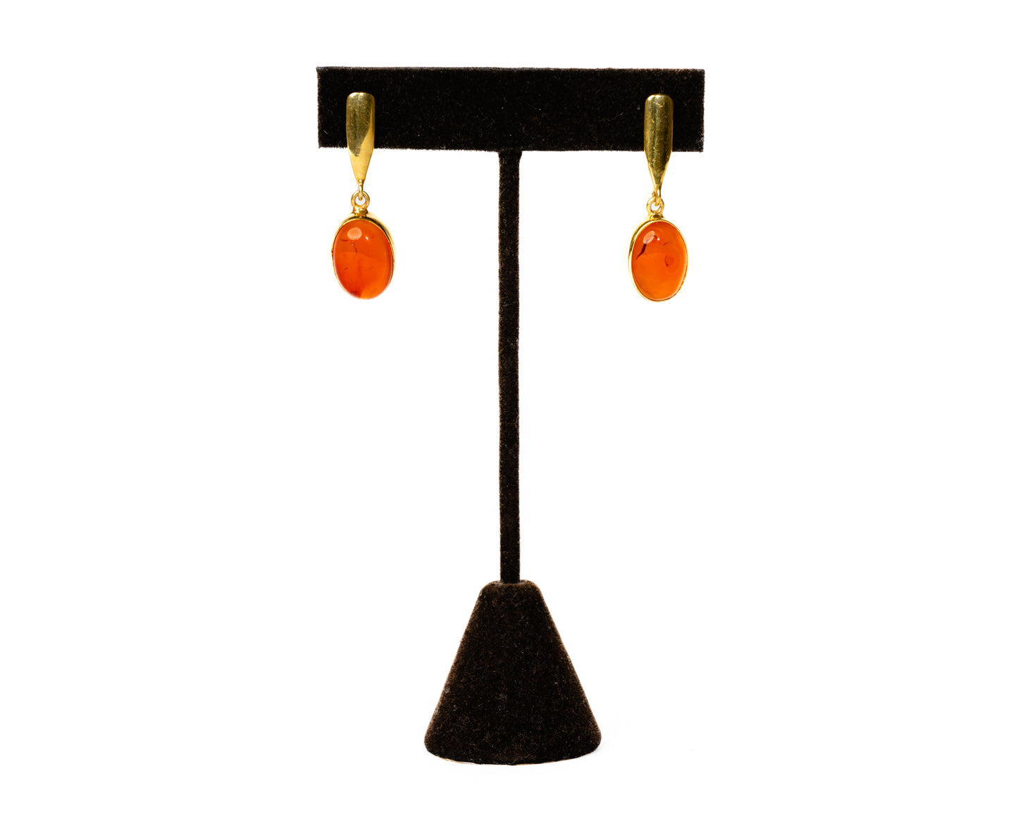 Italian Artisan Gold Carnelian Sun Drops Earrings