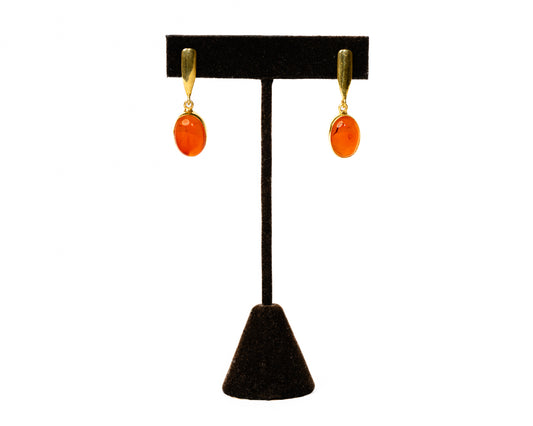 Italian Artisan Gold Carnelian Sun Drops Earrings
