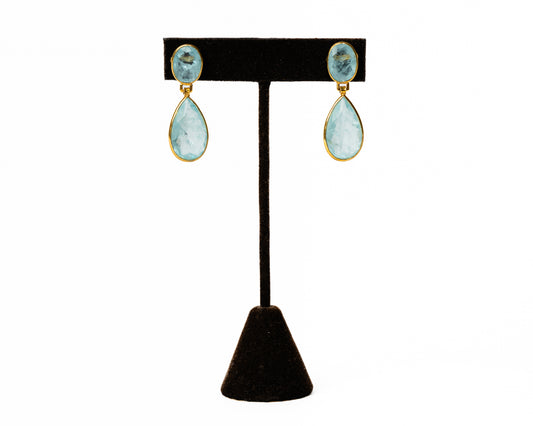 Italian Artisan Gold Blue Dream Earrings