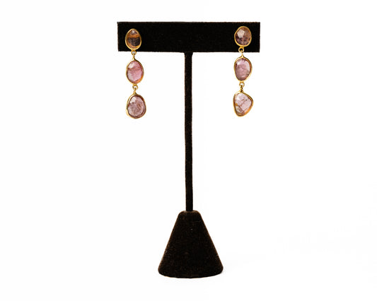 Italian Artisan Gold Pink Grove Earrings