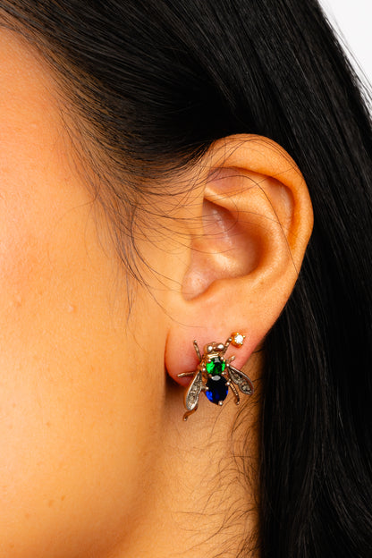 Italian Artisan Gold Crystal Flutter Earrings